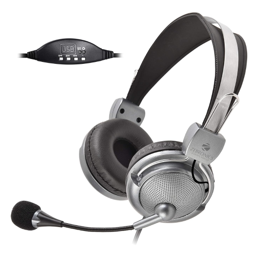ZEBRONICS Zeb-Supreme USB Wired Headphone with Mic